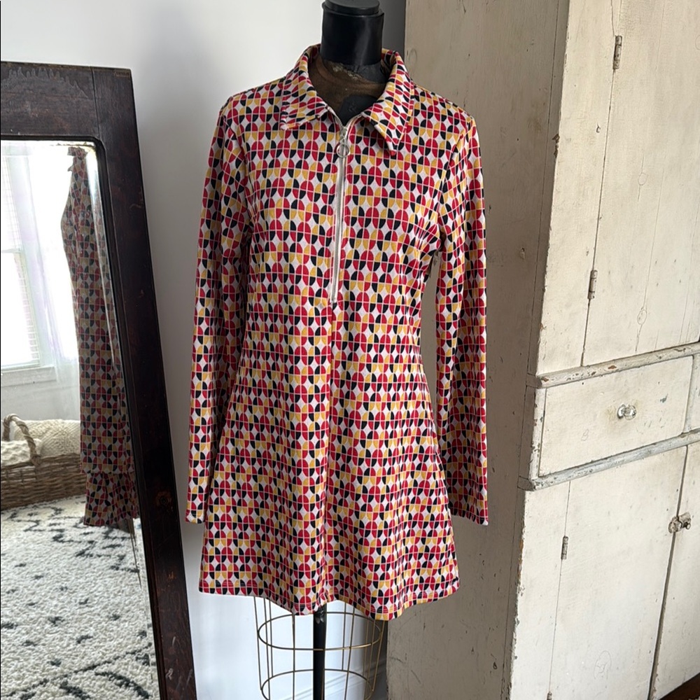 Urban Outfitters 60s Retro Style Geometric Print Dress NWT